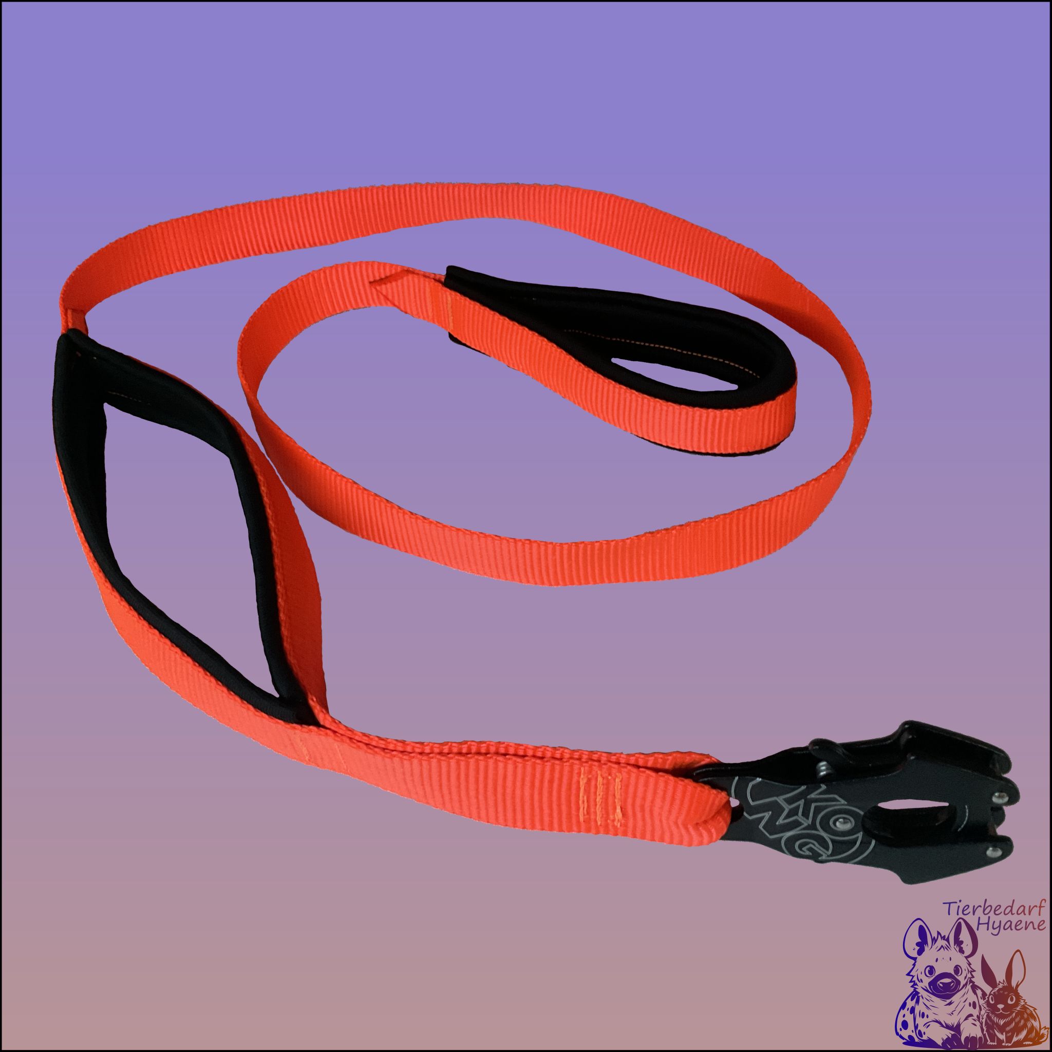 Taktische Nylon Hundeleine mit einem Kong Frog Karabiner und einer Kurzhalteschlaufe